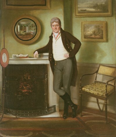 Retrato de George Henckell en su estudio, c.1800 de English School