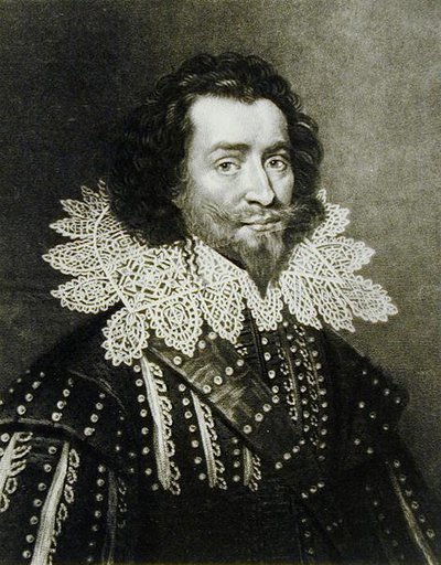 Retrato de George Villiers, 1er Duque de Buckingham (1592-1628) grabado por Richard Earlom (1743-1822) y Charles Turner (c.1773-1857) de Personajes Ilustres en la Historia Británica (mezzotinta) de English School