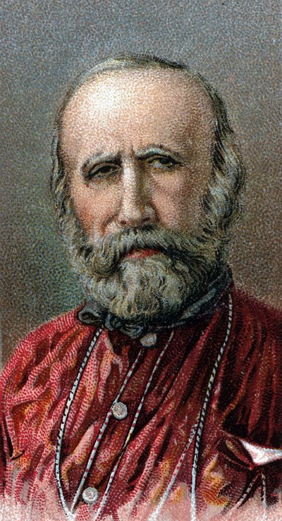 Retrato de Giuseppe Garibaldi (1807-1882) - De la serie “Líderes de Hombres” - Cromolitografía - Escuela Inglesa, siglo XX de English School