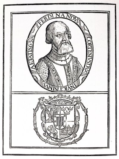 Retrato de Hernado Cortés (1485-1547) y sus armas, de 