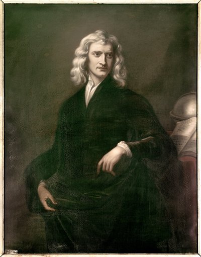 Retrato de Isaac Newton (1642 - 1727), filósofo y matemático. Pintura anónima inglesa de English School