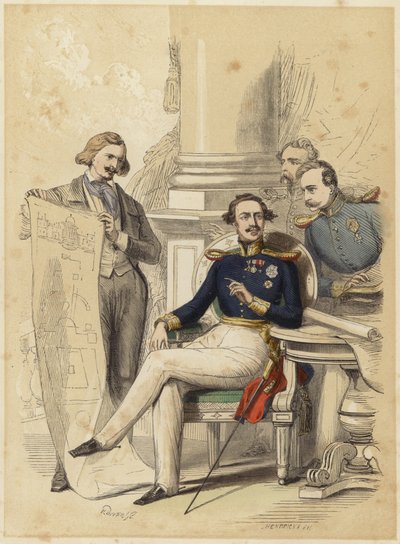Retrato del Rey Luis II de Baviera (grabado en color) de English School