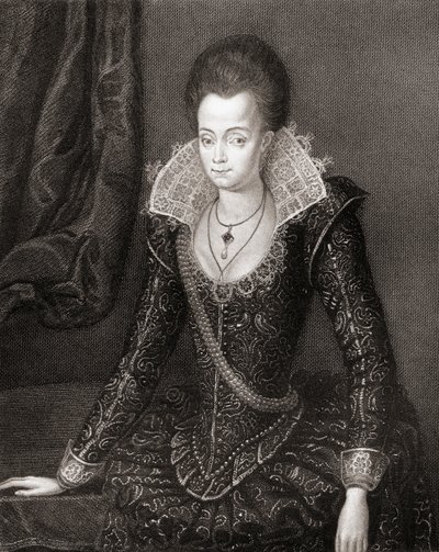 Retrato de Lady Arabella Stuart (1575-1615) de Lodges British Portraits, 1823 de English School