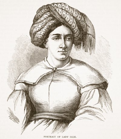 Retrato de Lady Sale, ilustración de la Historia Ilustrada de Inglaterra de Cassell de English School