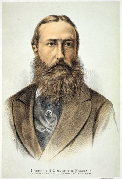 Retrato de Leopoldo II (1835-1909), Rey de Bélgica (1865-1909) de English School