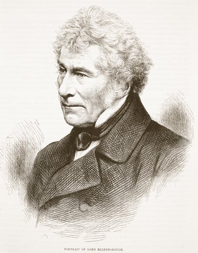Retrato de Lord Ellenborough, ilustración de la Historia Ilustrada de Inglaterra de Cassell de English School