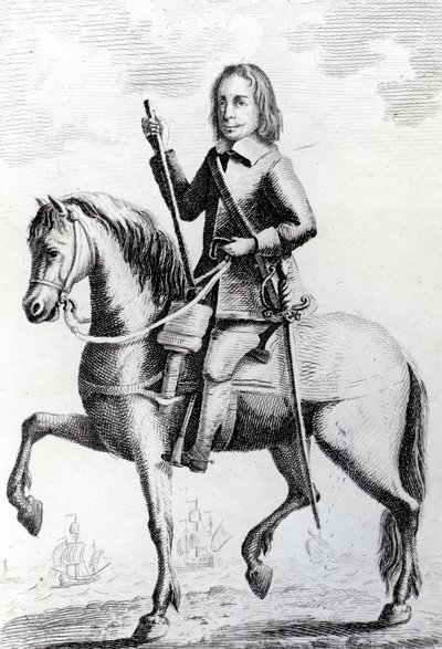 Retrato del Mayor General Desborough a caballo de English School