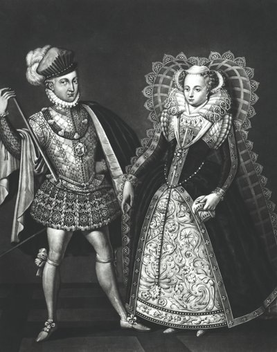 Retrato de María Reina de Escocia (1542-87) y Henry Stewart, Lord Darnley (1545-67), 29 de junio de 1565 de English School