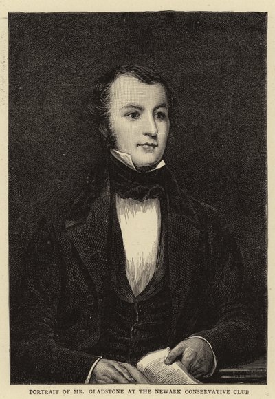 Retrato del Sr. Gladstone en el Newark Conservative Club de English School