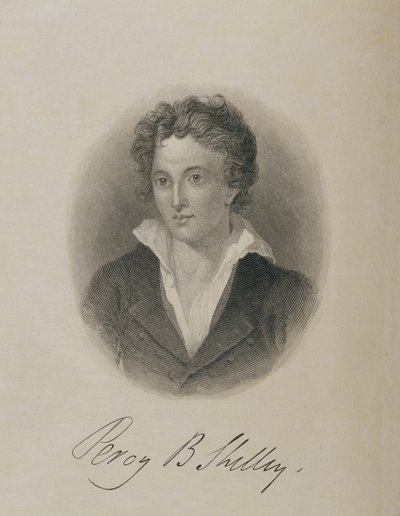 Retrato de Percy Bysshe Shelley (1792-1822) de English School