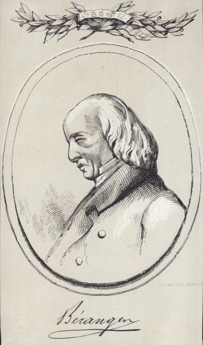 Retrato de Pierre-Jean de Béranger de English School