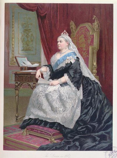 Retrato de la Reina Victoria en el momento de su Jubileo de Oro en 1887 de English School