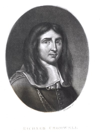 Retrato de Richard Cromwell (1626-1712) grabado por Richard Earlom (1743-1822) de 