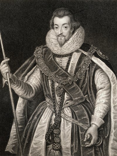 Retrato de Robert Cecil, 1er Conde de Salisbury (1563-1612), de Lodges British Portraits, 1823 de English School