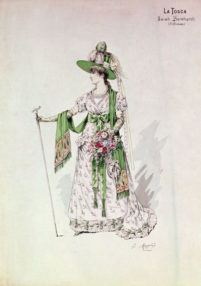 Retrato de Sarah Bernhardt en una producción de 