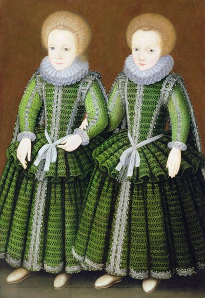Retrato de Sarah y Elizabeth Poulett de Hinton St. George, Somerset, c.1600 de English School
