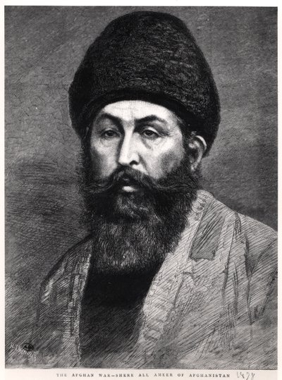 Retrato de Shir Ali Khan (1825-79) Emir de Afganistán, 1878 de English School