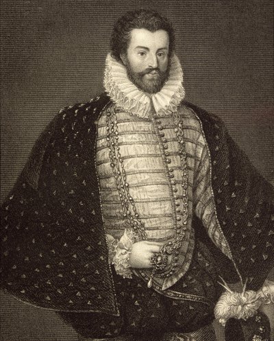 Retrato de Sir Christopher Hatton (1540-91) de 