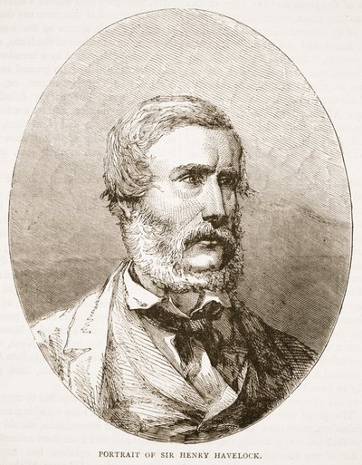 Retrato de Sir Henry Havelock, ilustración de la Historia Ilustrada de Inglaterra de Cassell de English School