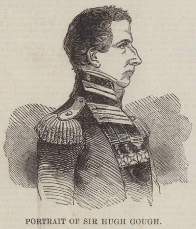 Retrato de Sir Hugh Gough (grabado) de English School
