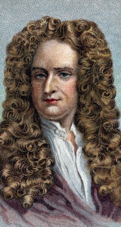 Retrato de Sir Isaac Newton 1642-1727, físico y matemático inglés - De la serie 