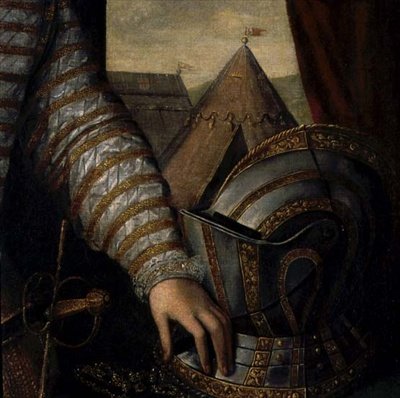 Retrato de Sir Robert Dudley, Conde de Leicester (detalle) de English School
