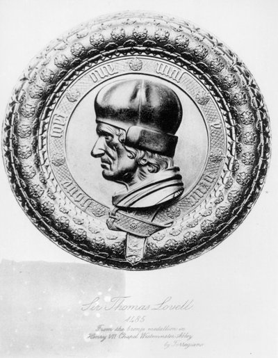 Retrato de Sir Thomas Lovell (m.1524) en 1485, del medallón de bronce en la Capilla de Enrique VII en la Abadía de Westminster por Torregiano de English School