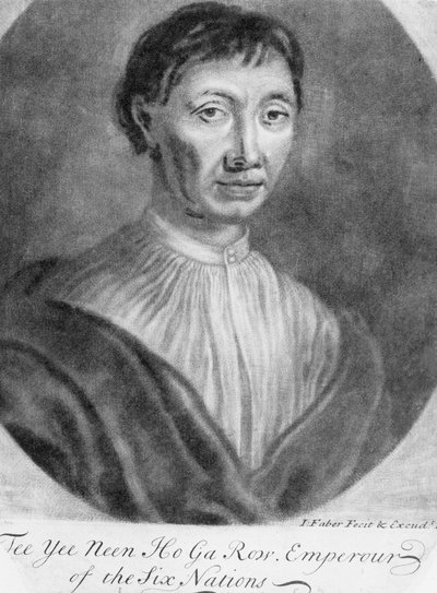 Retrato de Tee Yee Neen Ho Ga Row, Emperador de las Seis Naciones de English School