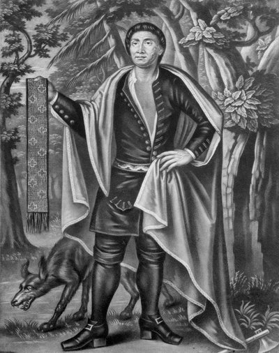 Retrato de Tee Yee Neen Ho Ga Row, Emperador de las Seis Naciones de English School