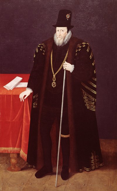Retrato de William Cecil, 1er Barón Burghley (1520-98) Lord Alto Tesorero de English School
