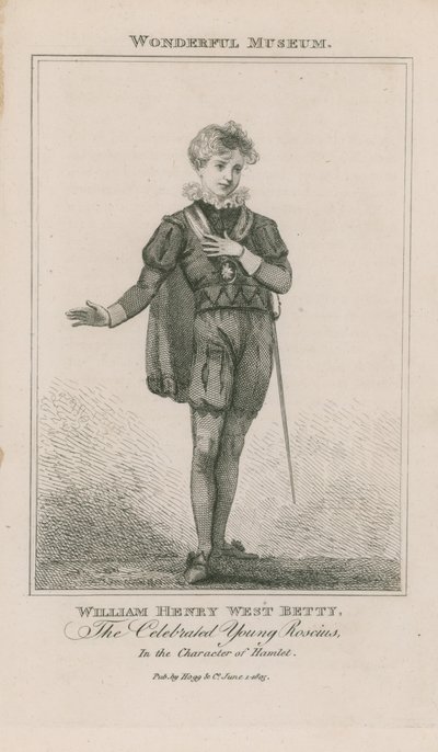 Retrato de William Henry West Betty como Hamlet de English School