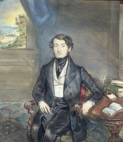 Retrato de un caballero en un interior, c.1830 de English School
