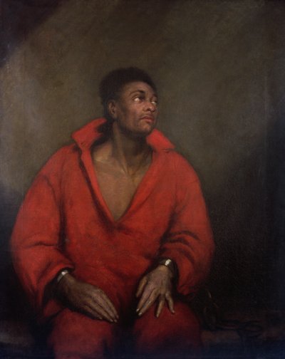Retrato de un esclavo encadenado (óleo sobre lienzo) de English School