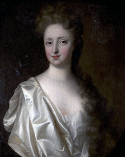 Retrato de una joven en satén blanco de English School