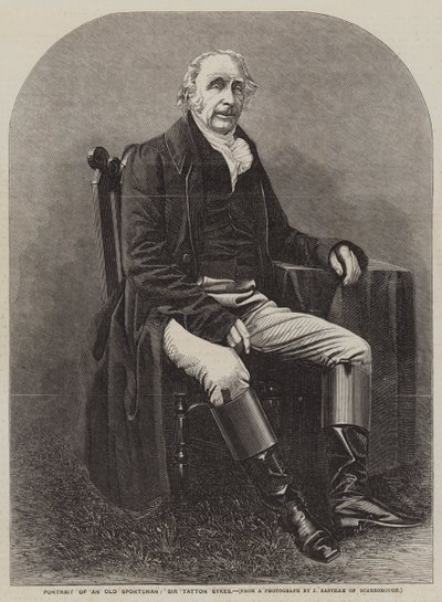 Retrato de un viejo deportista, Sir Tatton Sykes (grabado) de English School