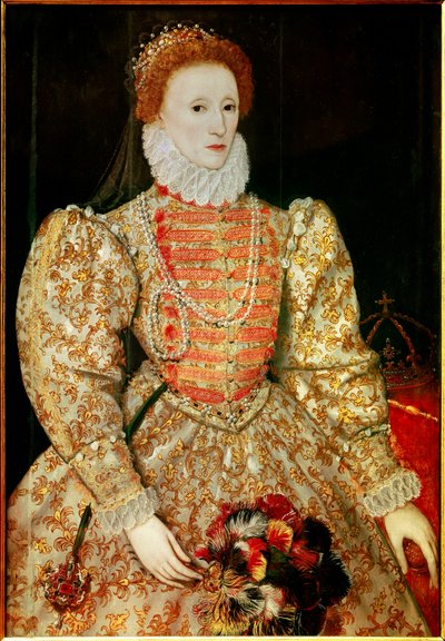 Retrato de la Reina de Inglaterra Isabel de English School