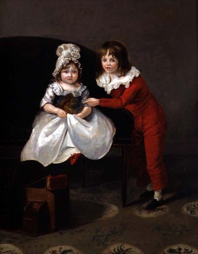 Retrato de dos Niños con una Ardilla, c.1800 de English School