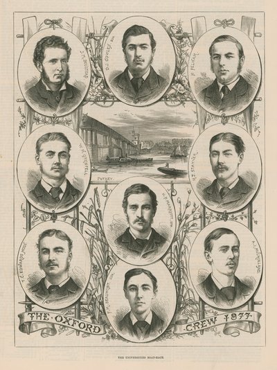 Retratos de la tripulación de Oxford de 1877 de English School