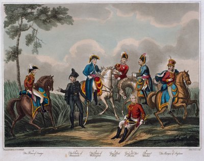 Retratos de los oficiales generales, de Un relato histórico de la Batalla de Waterloo, publicado por M. Colburn, 1817 de English School
