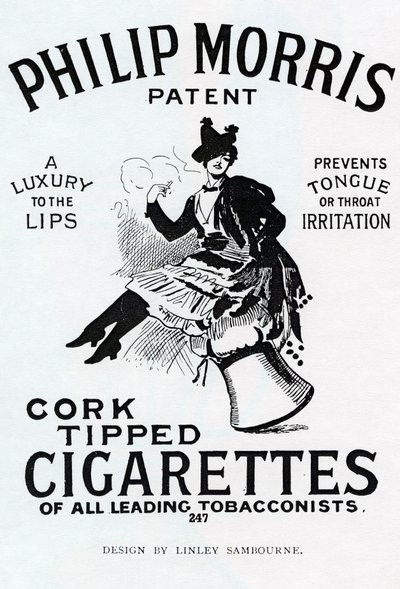 Cartel de Cigarrillos Philip Morris, diseñado por Linsay Sambourne, 1896 de English School