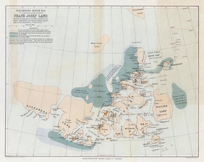 Esbozo preliminar del grupo de islas conocido como Tierra de Francisco José de English School