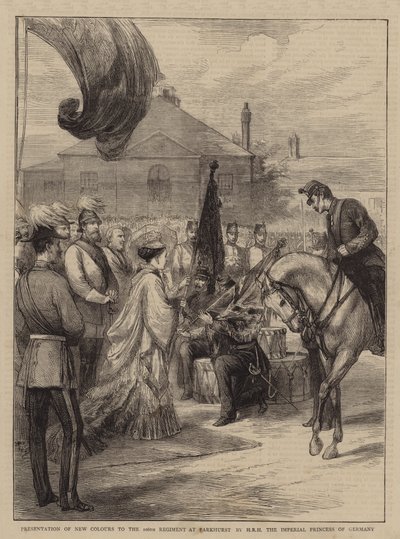 Presentación de nuevos colores al 106º Regimiento en Parkhurst por SAR la Princesa Imperial de Alemania de English School