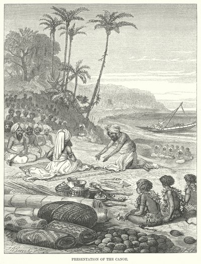Presentación de la canoa (grabado) de English School