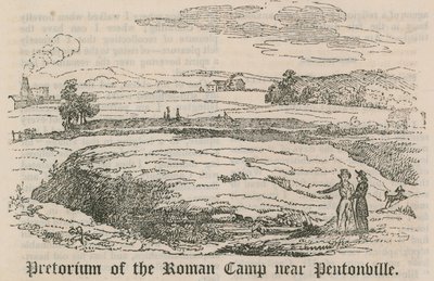 Pretorio del campamento romano cerca de Pentonville, Londres de English School