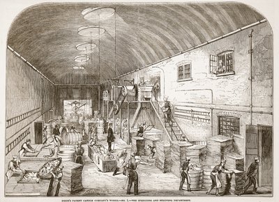 Obras de la Compañía de Velas Patentadas de Prices, No.1: El departamento de extensión y despojo, de The Illustrated London News, 1849 de English School