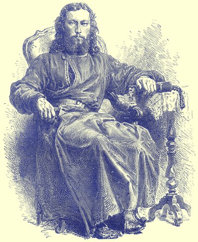 Sacerdote de la iglesia griega, ilustración de Viajes Ilustrados, editado por H. W. Bates, publicado c.1880 de English School