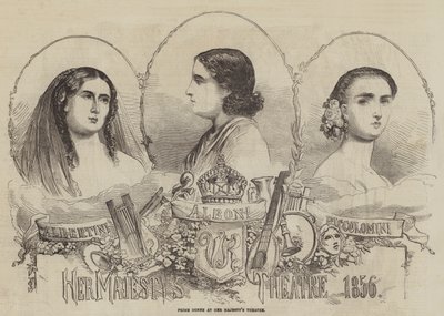 Prime Donne en el Teatro de Su Majestad, 1856 de English School