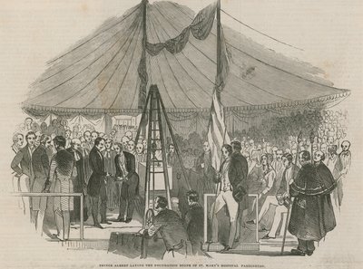 El Príncipe Alberto colocando la primera piedra del Hospital St Marys, Paddington de English School