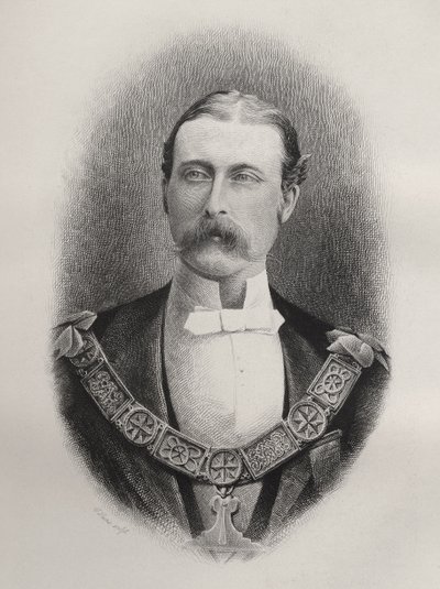 Príncipe Arturo William Patrick, Duque de Connaught y Strathearn, grabado por C. Laurie, de 