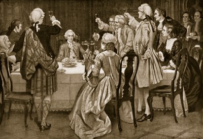 El príncipe Carlos Eduardo en Holyrood, ilustración de la Historia de la Nación Británica de Hutchinson, c.1923 de English School